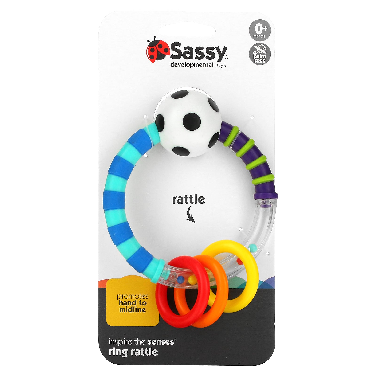 Sassy, Inspire The Senses, Ring Rattle, 0+ Months, 1 Count