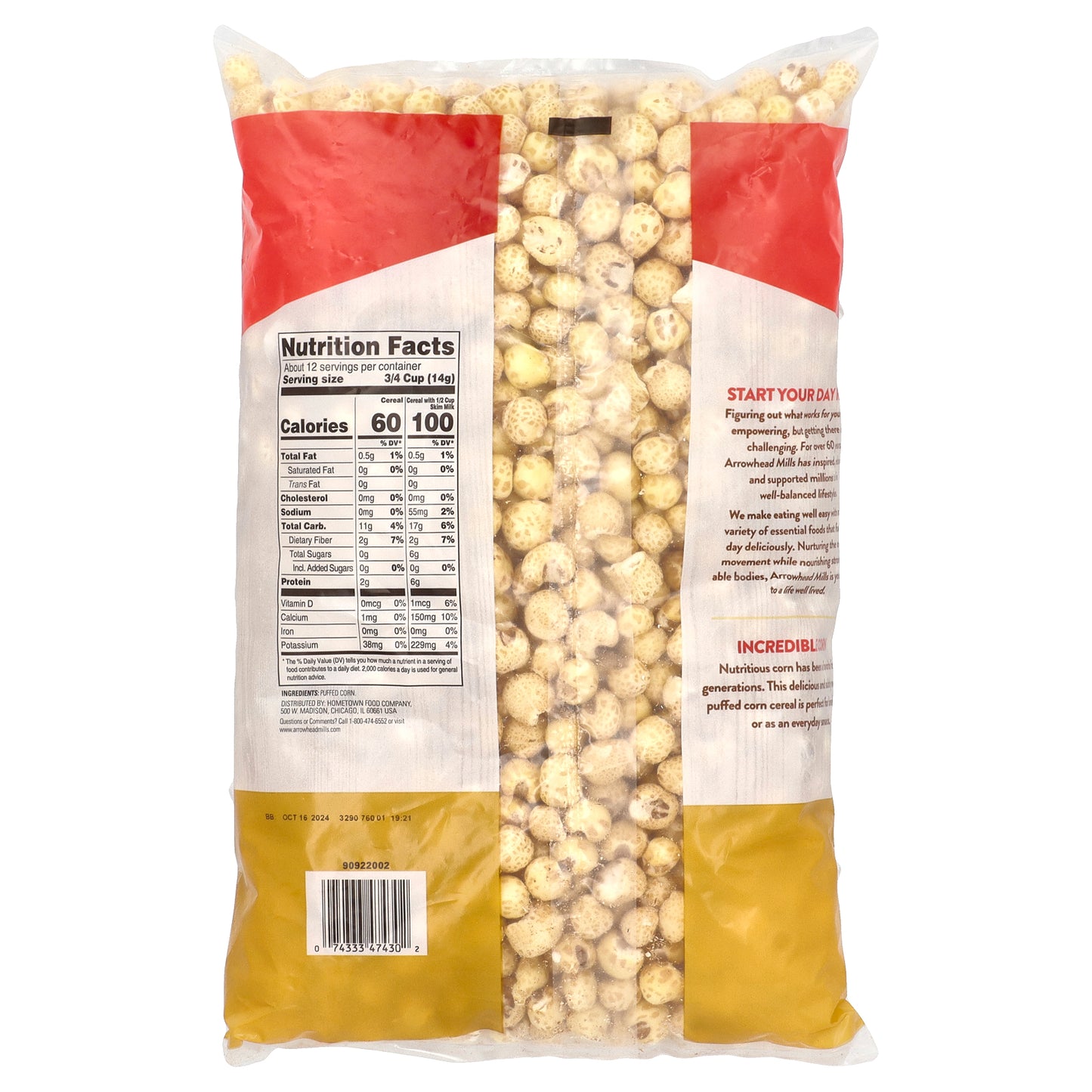 Arrowhead Mills, Puffed Corn Cereal, 6 oz (170 g)