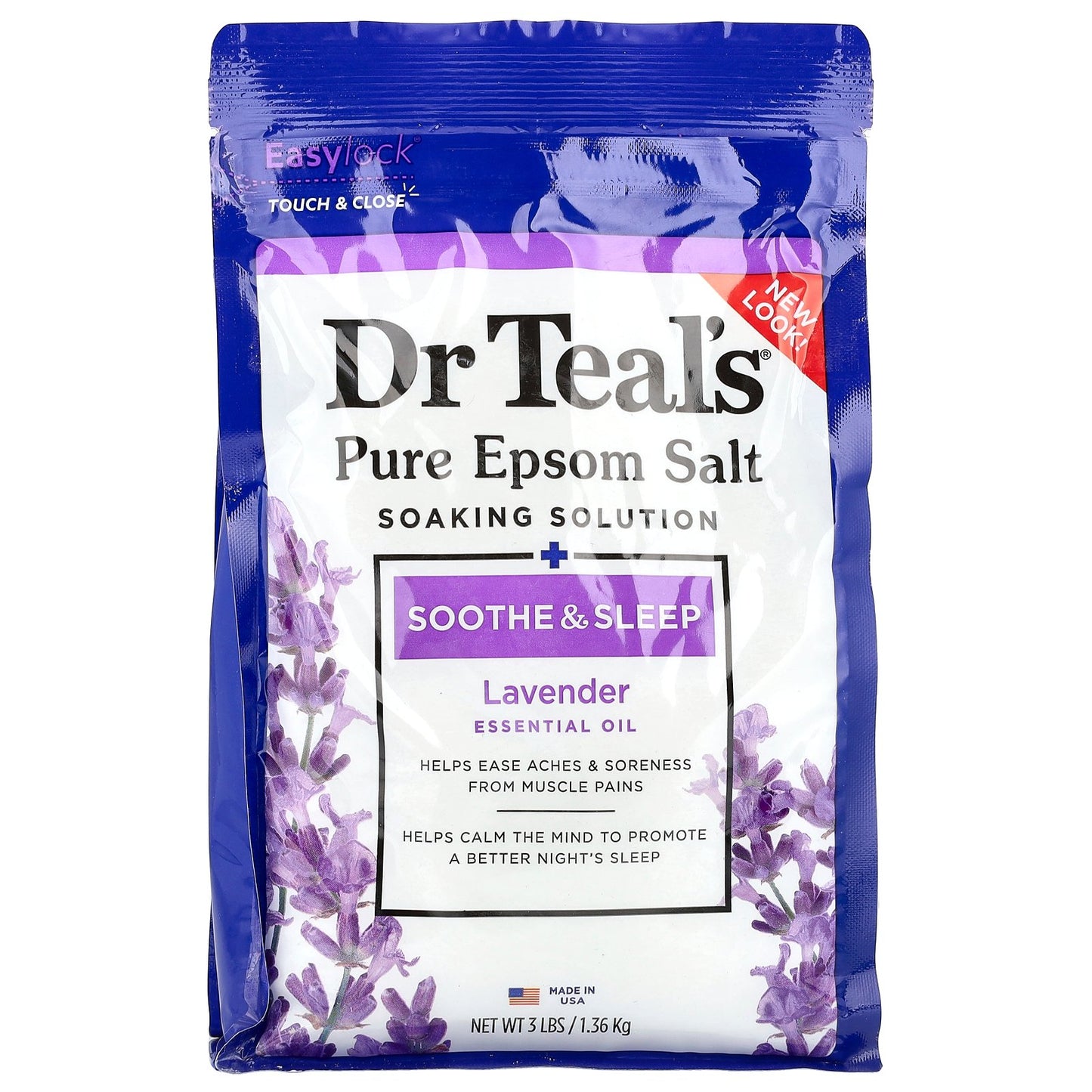 Dr. Teal's, Pure Epsom Salt Soaking Solution, Lavender, 3 lbs (1.36 kg)