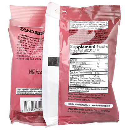 Zand, Immunity, Cherry Echinacea Zinc, Natural, 45 Lozenges