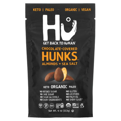 Hu, Chocolate Covered Hunks, Almonds + Sea Salt, 4 oz (113 g)