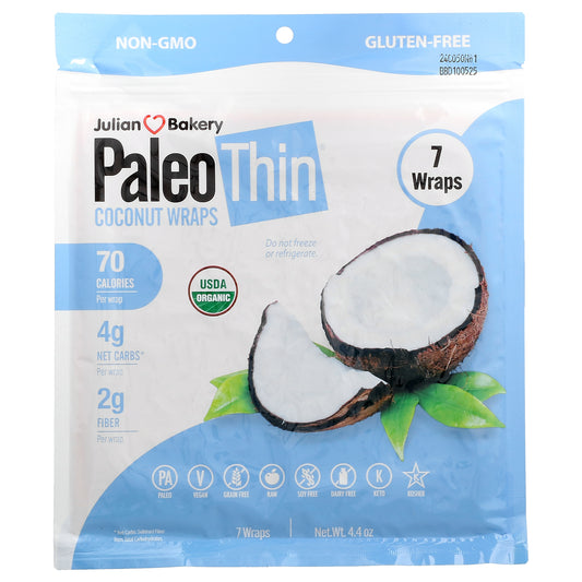 Julian Bakery, PaleoThin®, Coconut Wraps, 7 Wraps, 4.4 oz