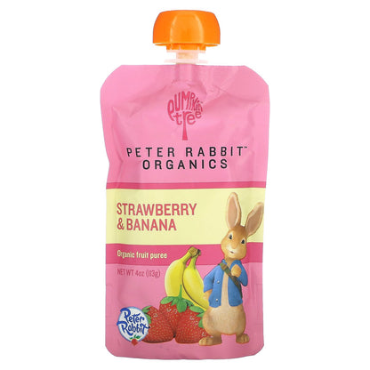 Pumpkin Tree Organics, Peter Rabbit Organics, Organic Fruit Puree, Strawberry & Banana, 4 oz (113 g)