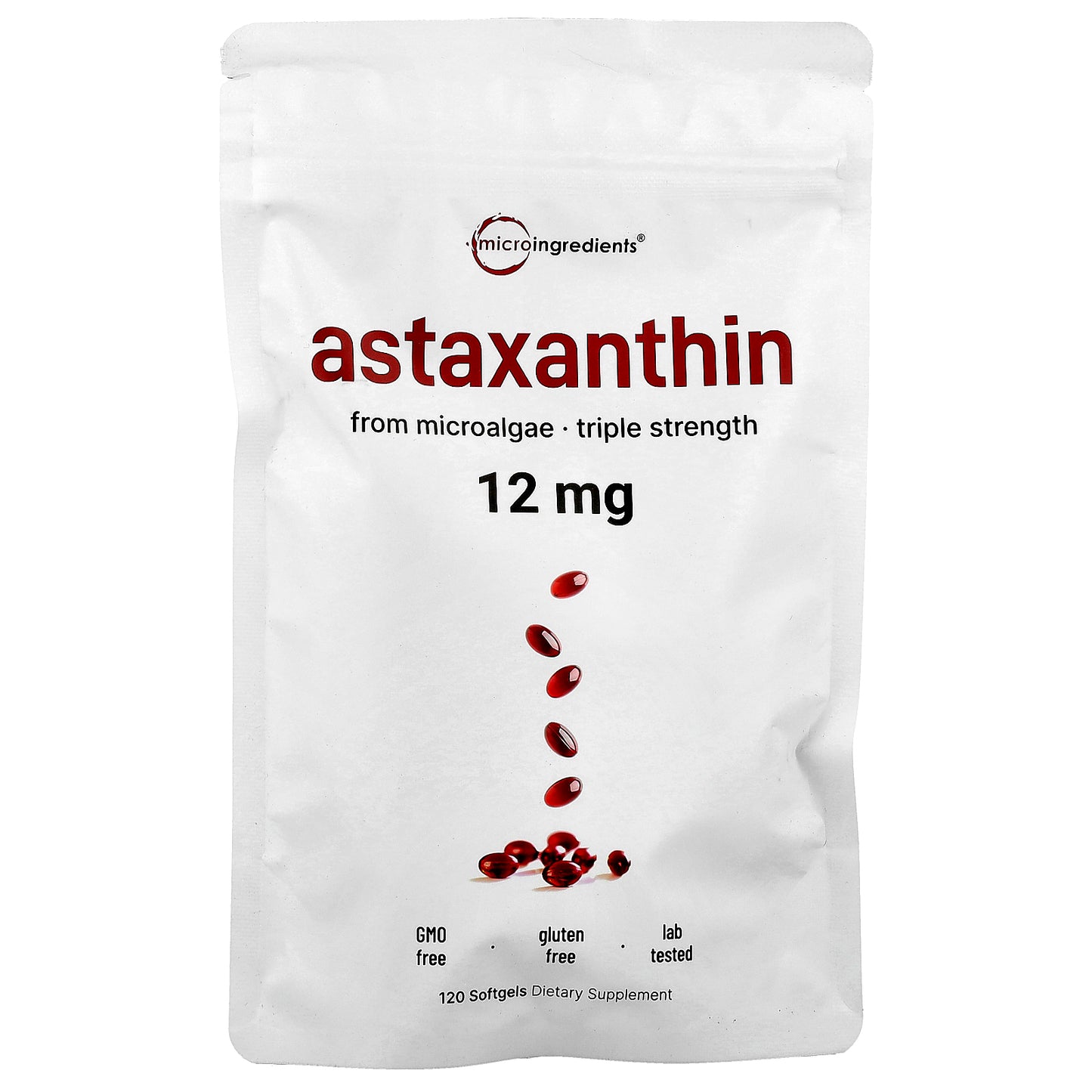 Micro Ingredients, Astaxanthin , 12 mg, 120 Softgels