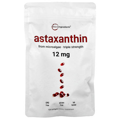 Micro Ingredients, Astaxanthin , 12 mg, 120 Softgels