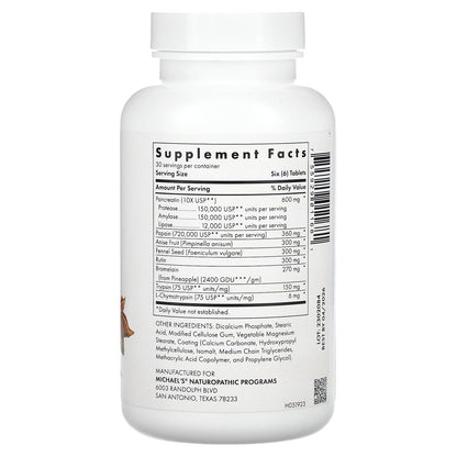 Michael's Health, Recovery Zymes, 180 Enteric-Coated pH Stable Tablets