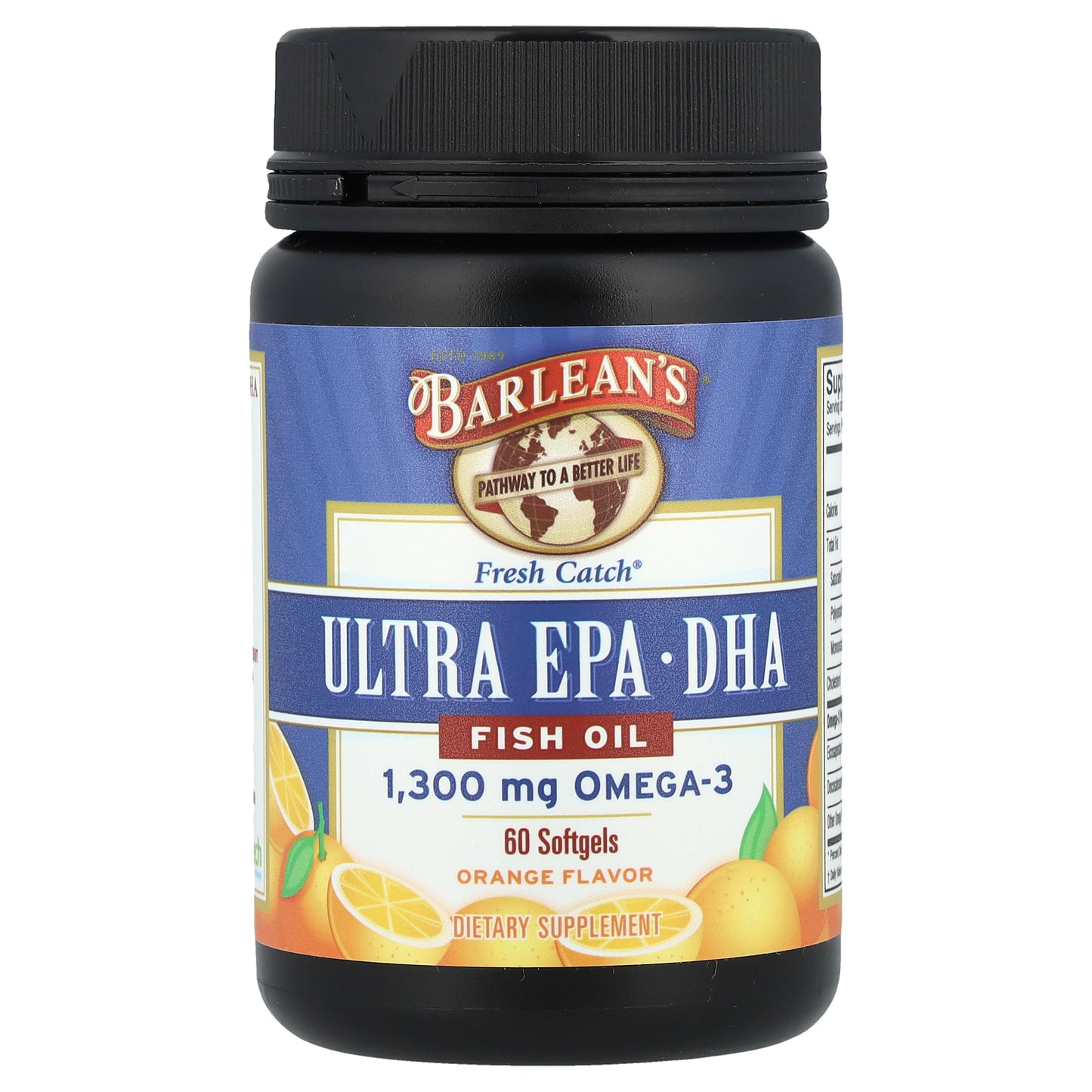 Barlean's, Fresh Catch®, Ultra EPA/DHA Fish Oil, Orange, 60 Softgels (650 mg per Softgel)
