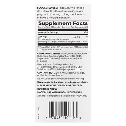 Enzymedica, Magnesium, Mind, 60 Capsules