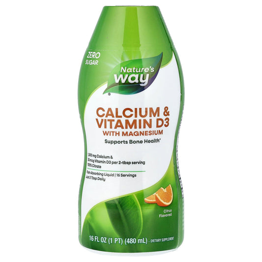 Nature's Way, Calcium & Vitamin D3 with Magnesium, Citrus, 16 fl oz (480 ml)