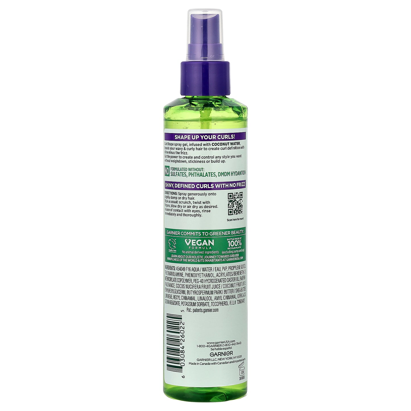 Garnier, Fructis, Curl Shape, Defining Spray Gel, 8.5 fl oz (250 ml)