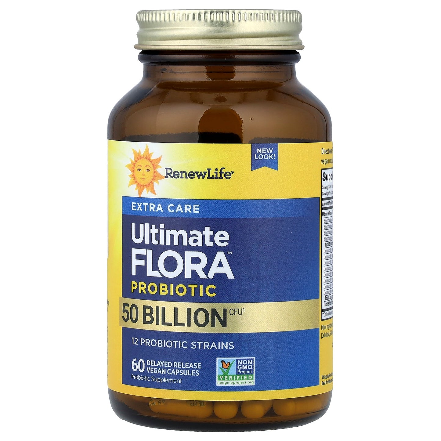 Renew Life, Extra Care Ultimate Flora™ Probiotic, 50 Billion CFU, 60 Delayed Release Vegan Capsules