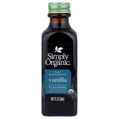 Simply Organic, Pure Madagascar Vanilla, Non-Alcoholic Flavoring, 2 fl oz (59 ml)