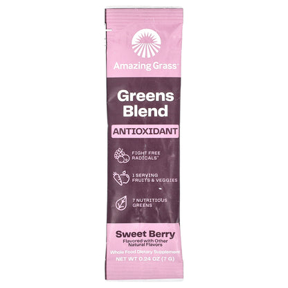 Amazing Grass, Greens Blend, Antioxidant, Sweet Berry, 15 Packets, 0.24 oz (7 g) Each