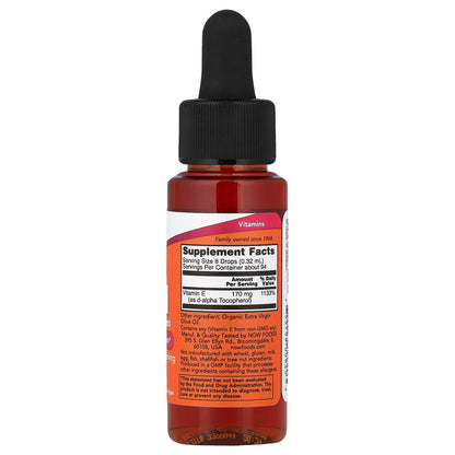 NOW Foods, Vitamin E-Oil, Antioxidant Protection, 1 fl oz (30 ml)