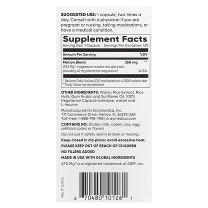 Enzymedica, Magnesium Motion, 350 mg, 120 Capsules