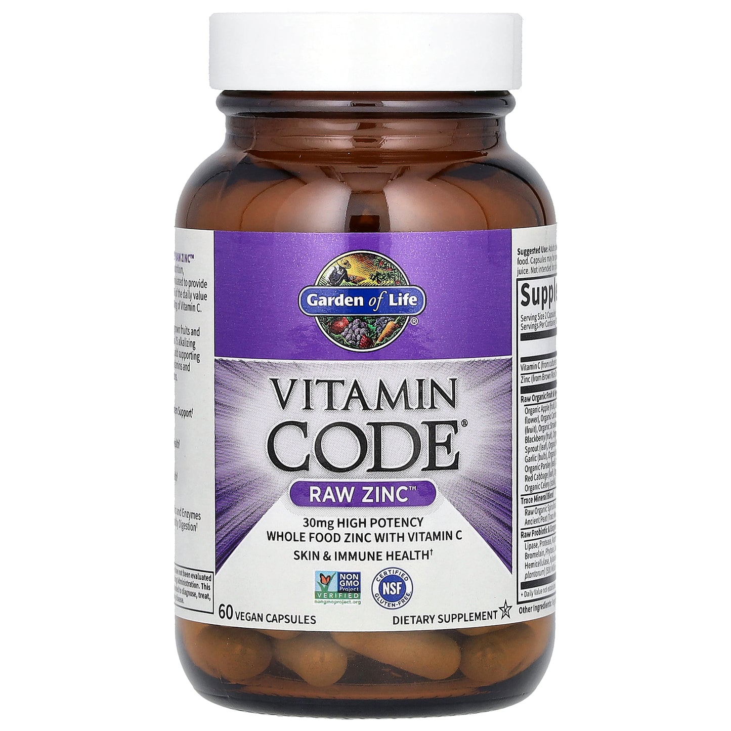 Garden of Life, Vitamin Code, RAW Zinc, 60 Vegan Capsules