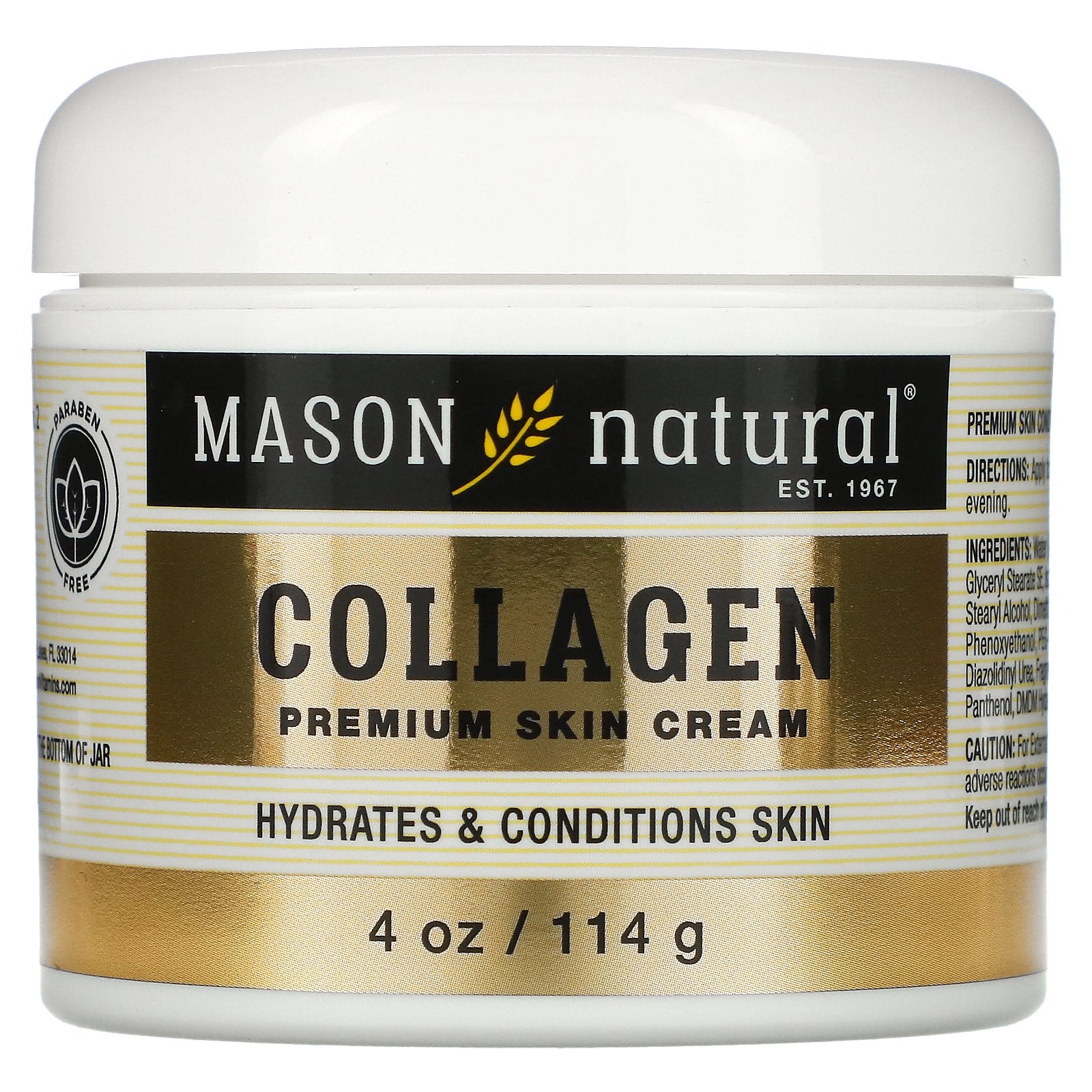 Mason Natural, Collagen Premium Skin Cream, Pear, 4 oz (114 g)