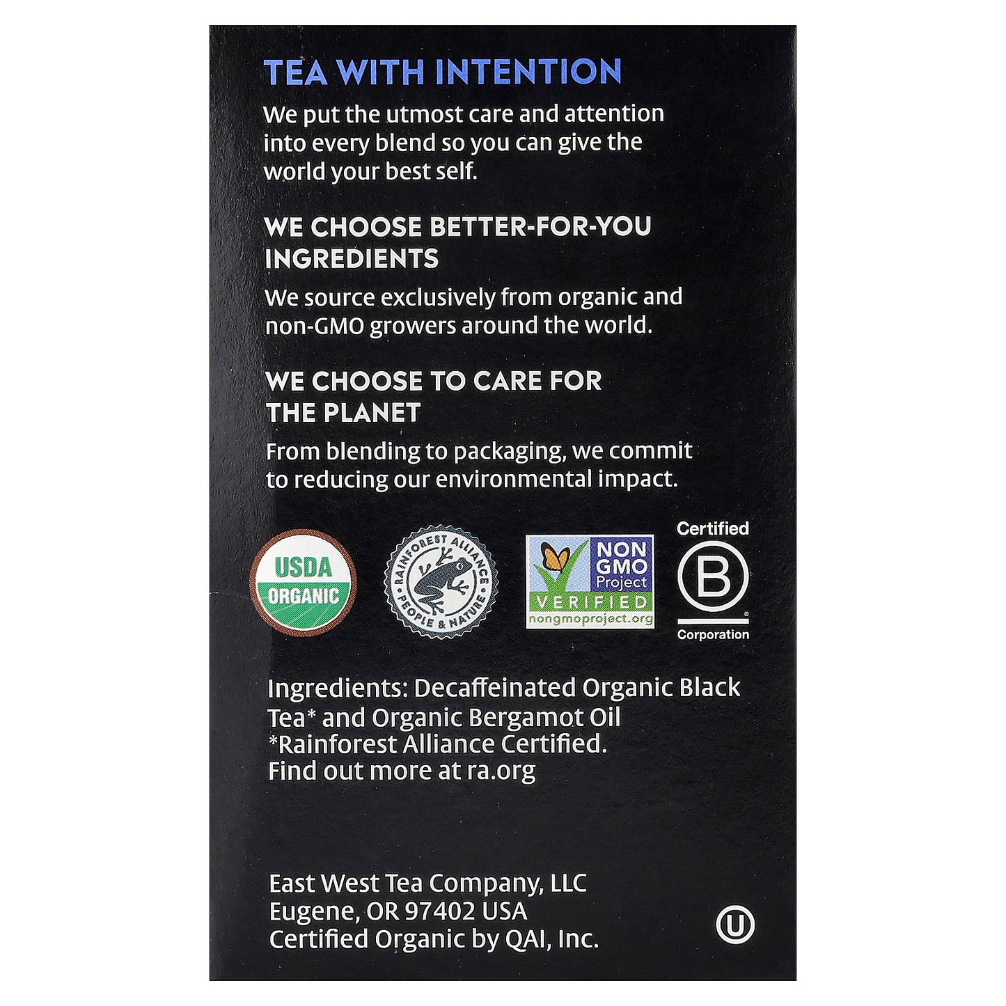 Choice Organics, Black Tea, Earl Grey, Decaf , 16 Tea Bags, 1.02 oz (29 g)