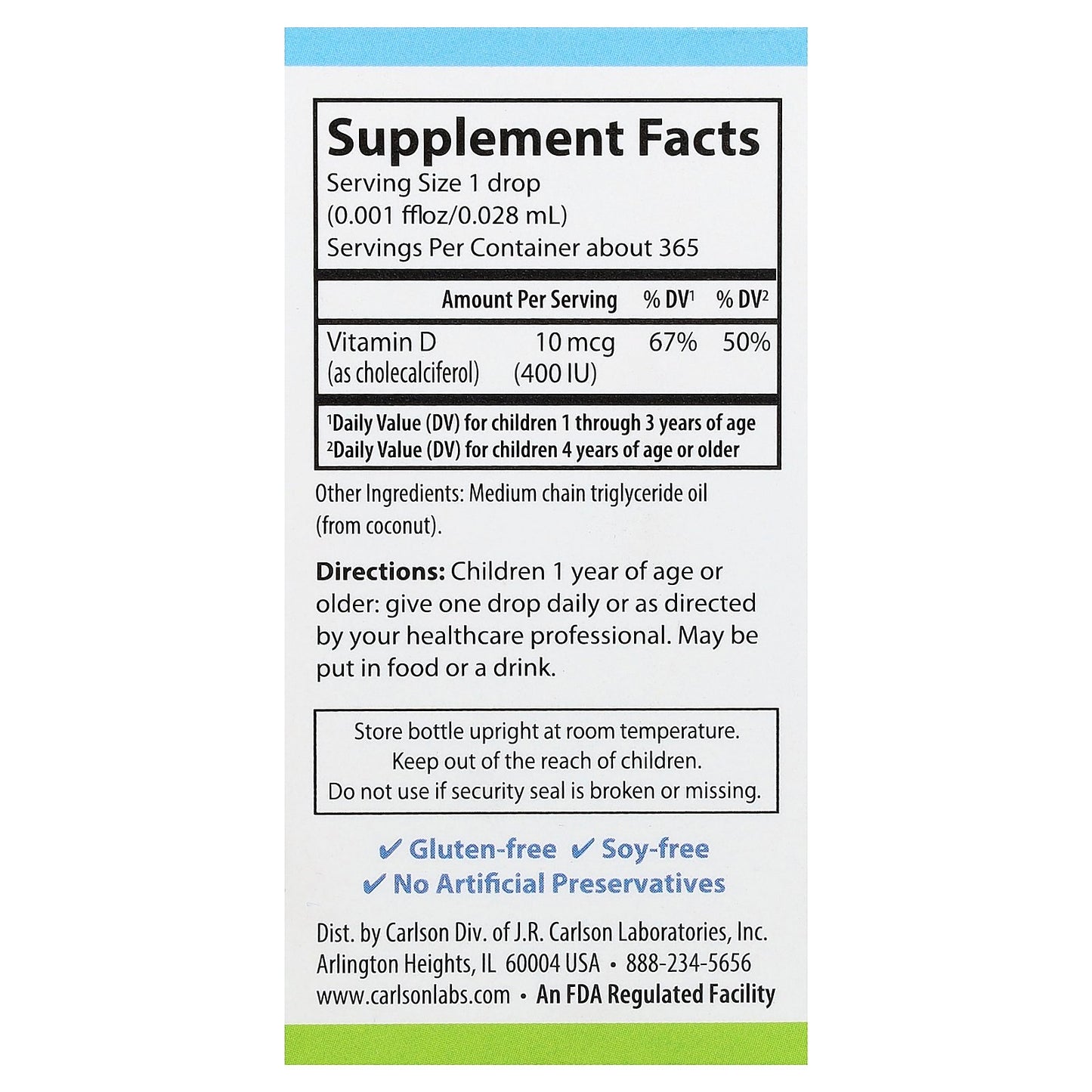 Carlson, Kid's Super Daily® D3, 0.35 fl oz (10.3 ml)