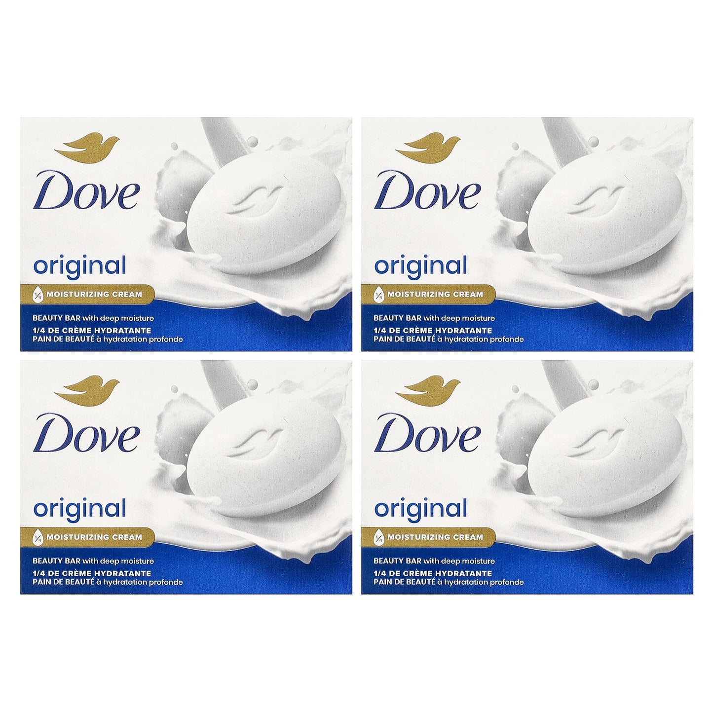 Dove, Beauty Bar Soap with Deep Moisture, Original, 4 Bars, 3.75 oz (106 g) Each