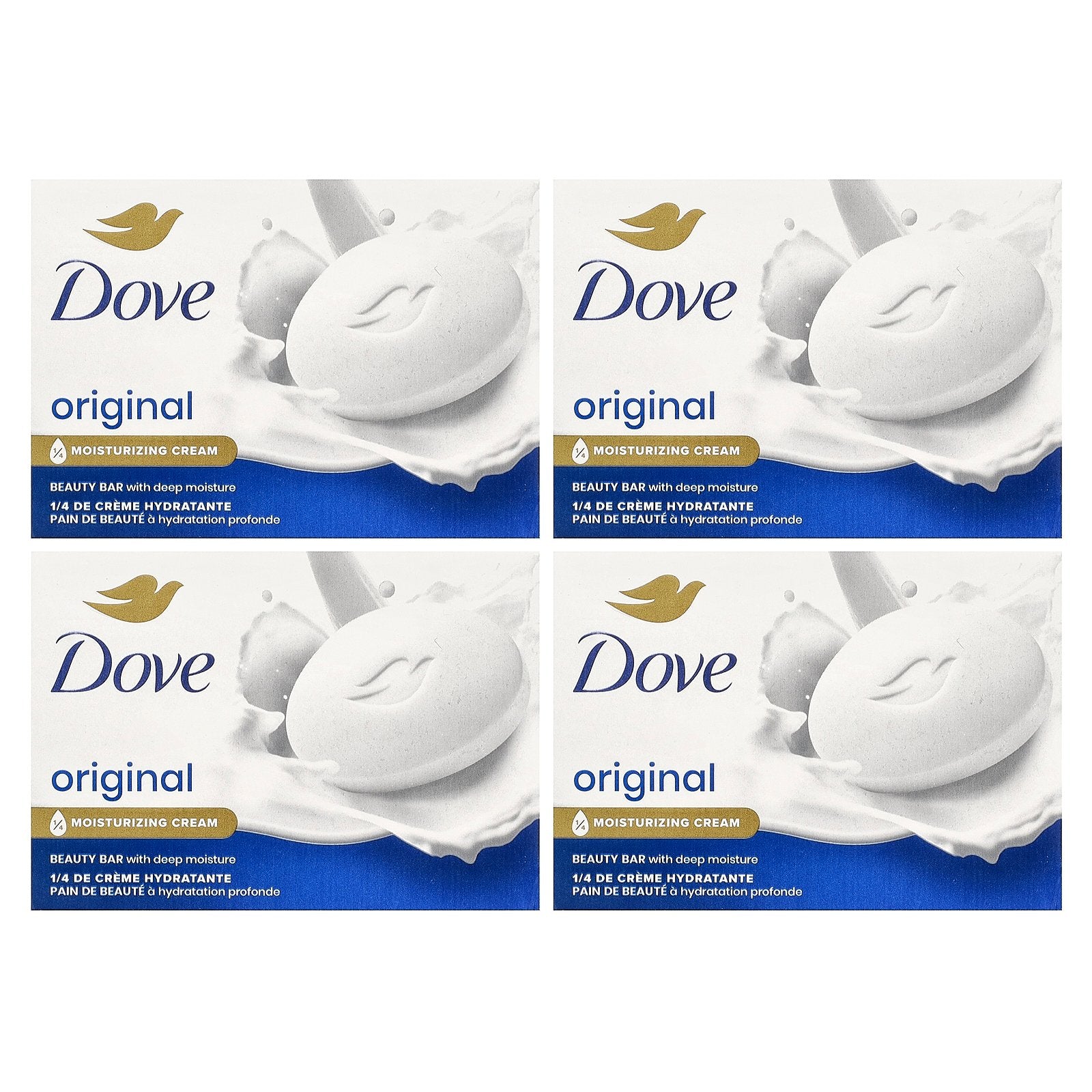 Dove, Beauty Bar Soap with Deep Moisture, Original, 4 Bars, 3.75 oz (106 g) Each