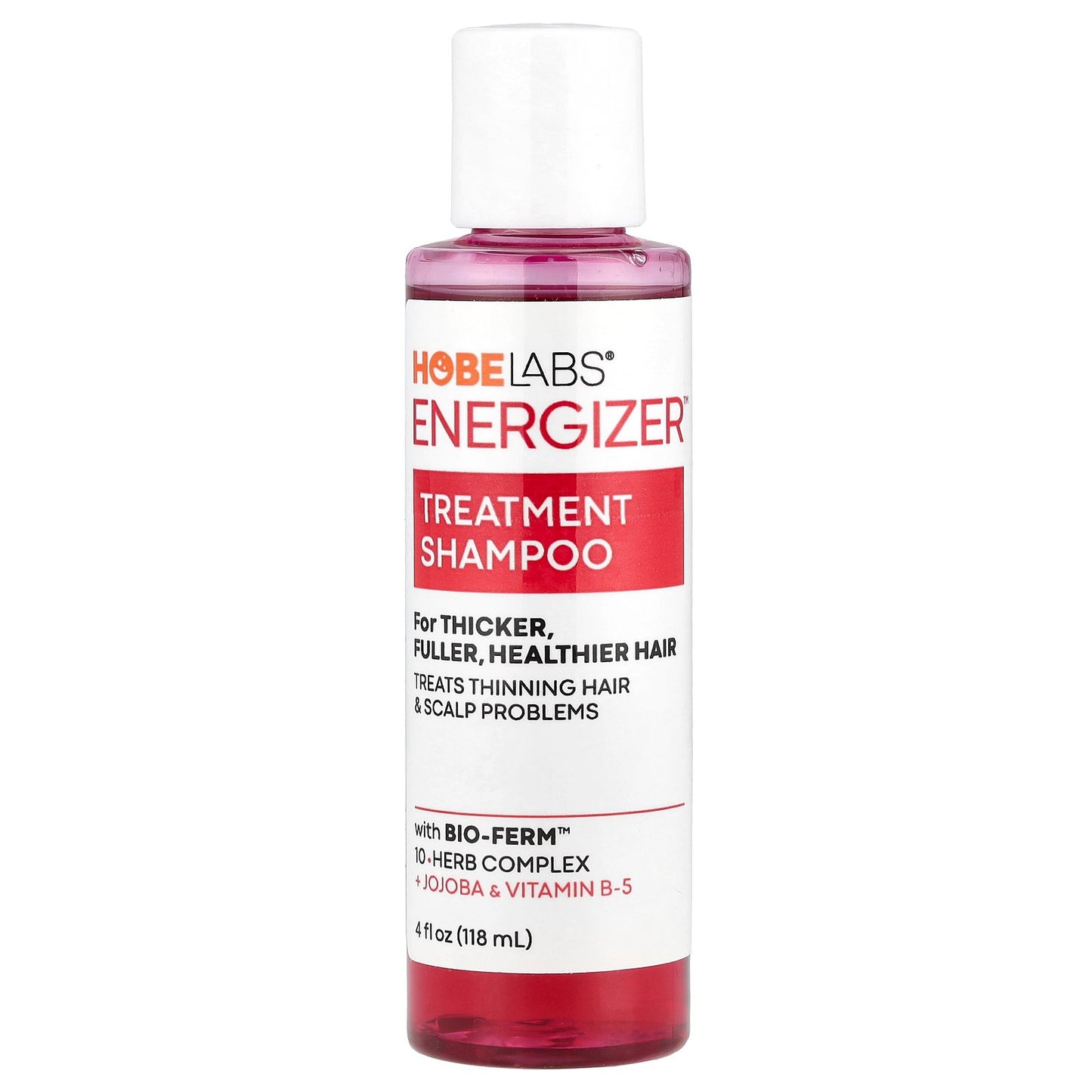 Hobe Labs, Energizer™, Treatment Shampoo, For Thicker, Fuller, Healthier Hair, 4 fl oz (118 ml)