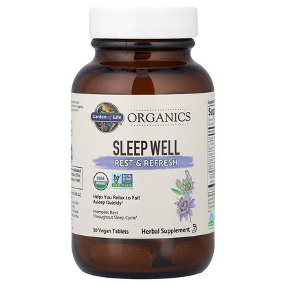 Garden of Life, Organics, Sleep Well, 30 Vegan Tablets