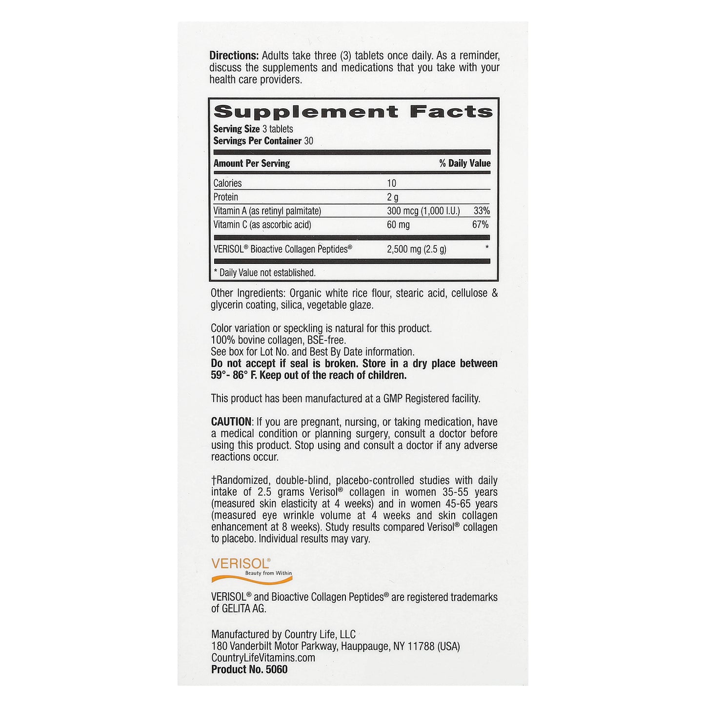 Country Life, Tri Layer Maxi-Skin®, Collagen + C&A, 90 Tablets