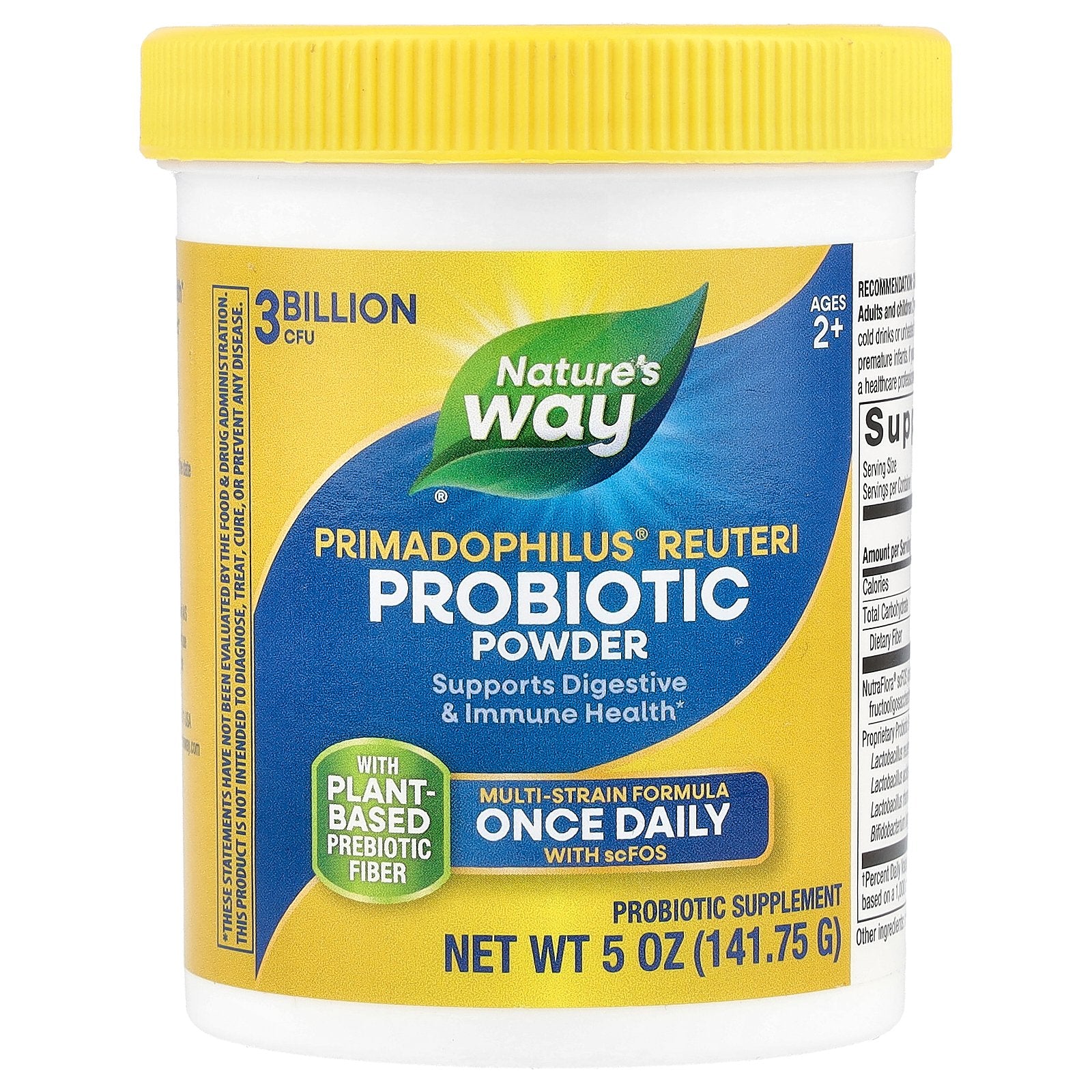 Nature's Way, Primadophilus® Reuteri Probiotic Powder, Ages 2+, 3 Billion CFU, 5 oz (141.75 g)