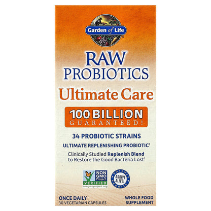 Garden of Life, RAW Probiotics, Ultimate Care, 30 Vegetarian Capsules
