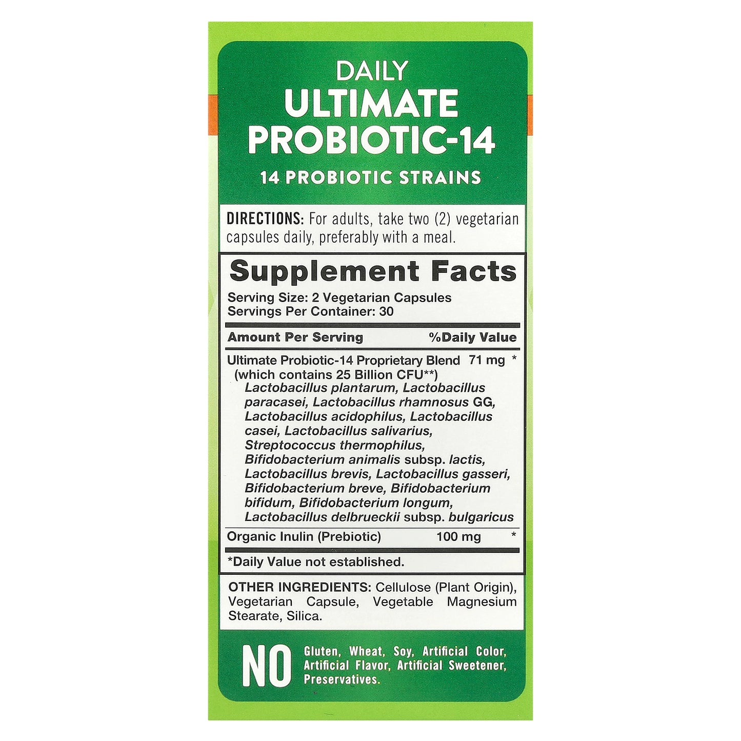 Nature's Truth, Daily Ultimate Probiotic-14, 25 Billion CFU, 60 Vegetarian Capsules