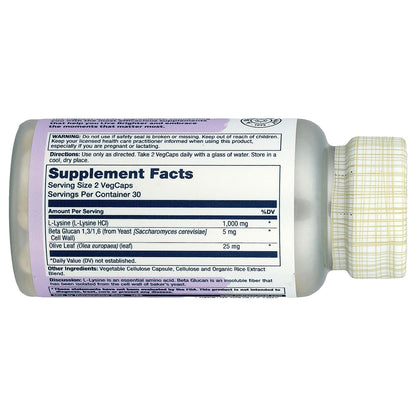 Solaray, L-Lysine Beta Glucan, 60 VegCaps