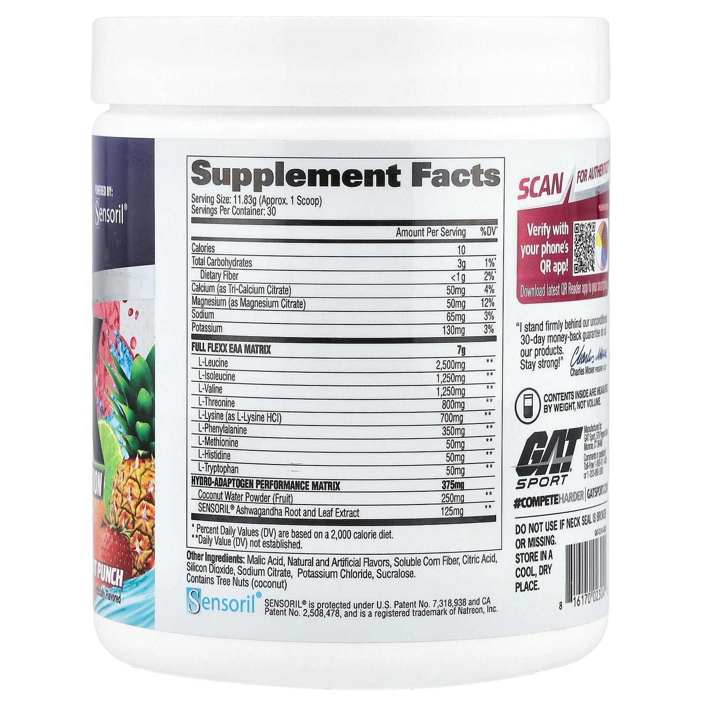 GAT, Flexx EAAs + Hydration, Fruit Punch, 12.5 oz (354.9 g)