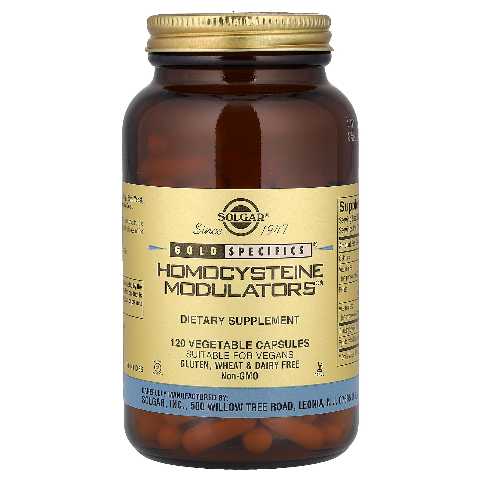 Solgar, Gold Specifics®, Homocysteine Modulators®, 120 Vegetable Capsules