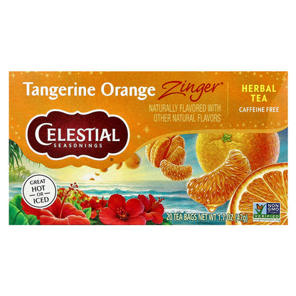 Celestial Seasonings, Herbal Tea, Tangerine Orange Zinger®, Caffeine Free, 20 Tea Bags, 1.7 oz (47 g)