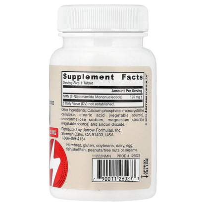 Jarrow Formulas, Vegan NMN, 125 mg, 60 Tablets