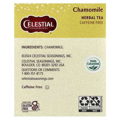 Celestial Seasonings, Herbal Tea, Chamomile, Caffeine Free, 20 Tea Bags, 0.9 oz (25 g)