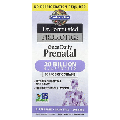 Garden of Life, Dr. Formulated Probiotics, Once Daily Prenatal (no refrigeration required), 30 Vegetarian Capsules