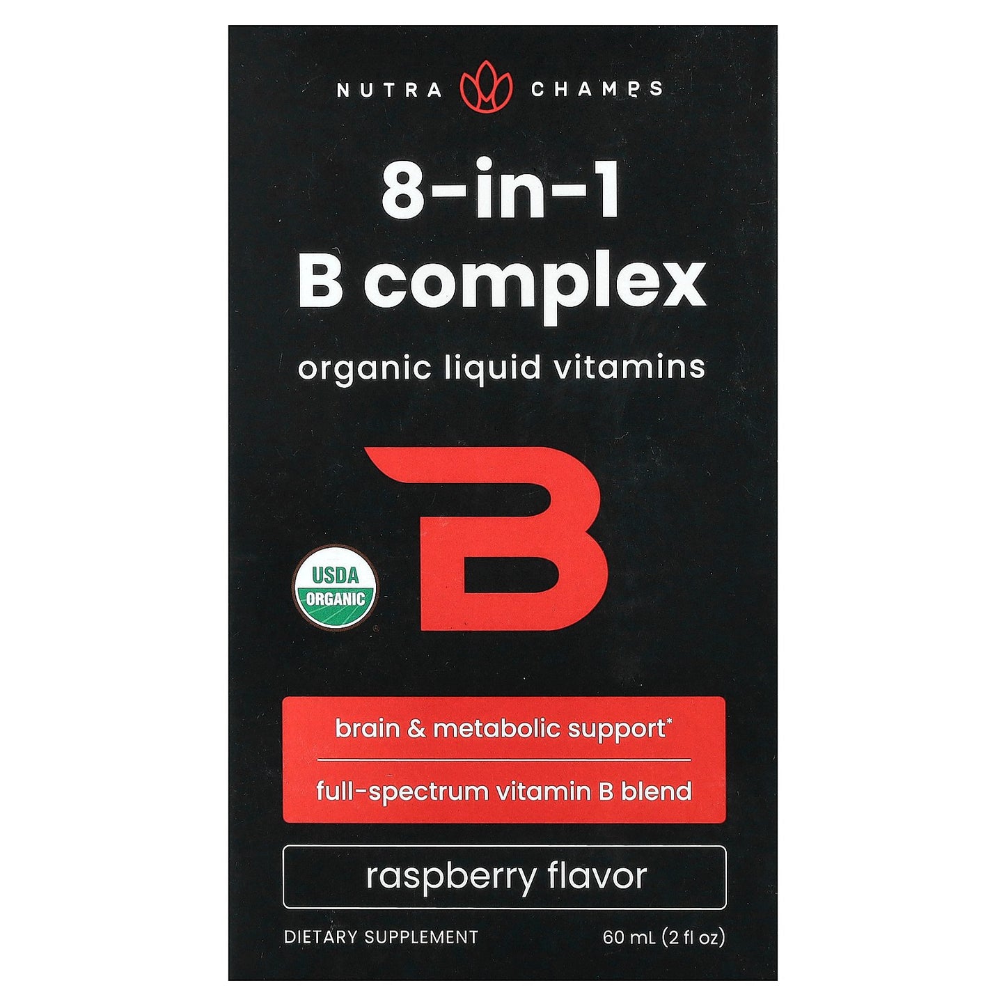 NutraChamps, 8-In-1 B Complex, Raspberry, 2 fl oz (60 ml)