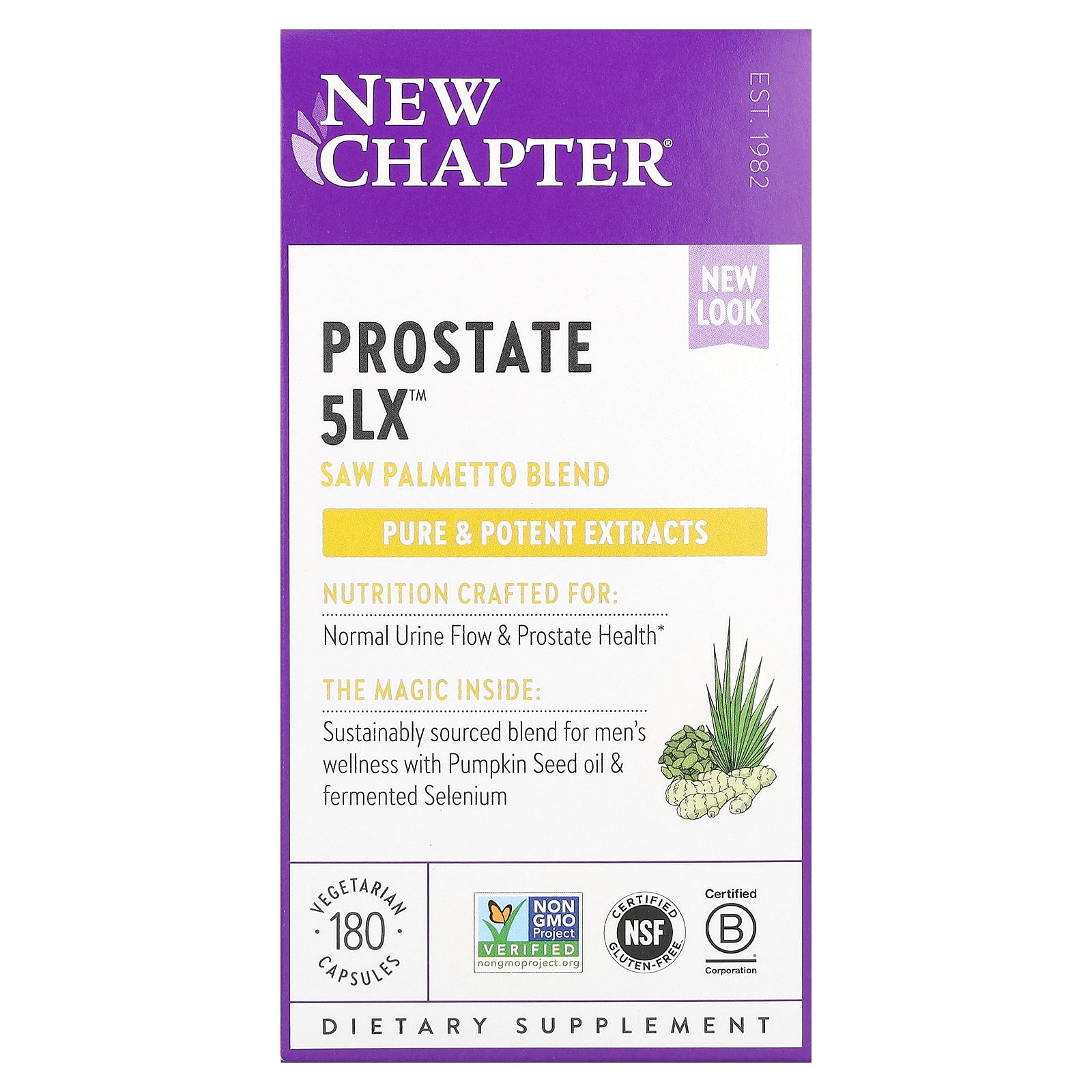 New Chapter, Prostate 5LX, 180 Vegetarian Capsules