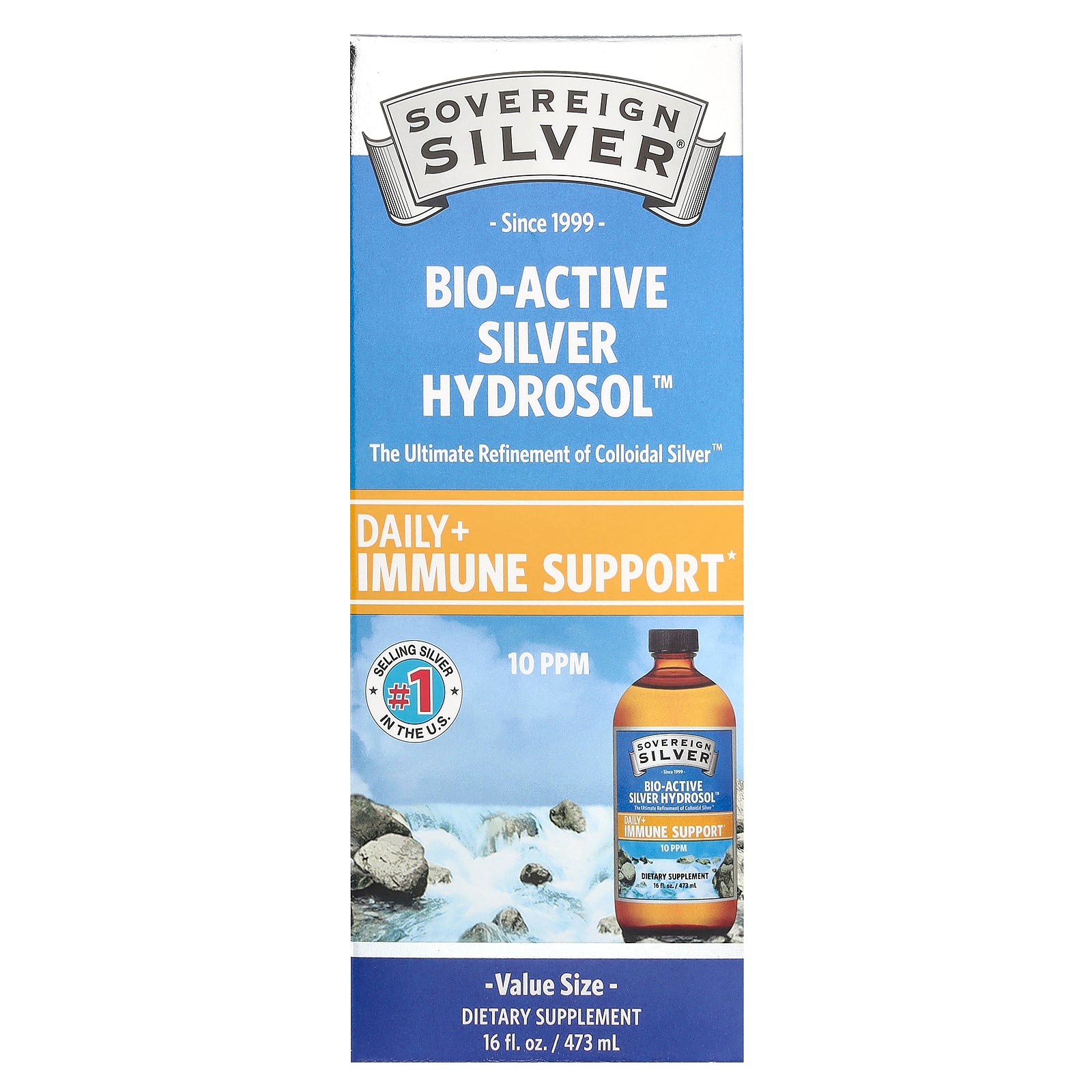 Sovereign Silver, Bio-Active Silver Hydrosol™, 10 PPM, 16 fl oz (473 ml)