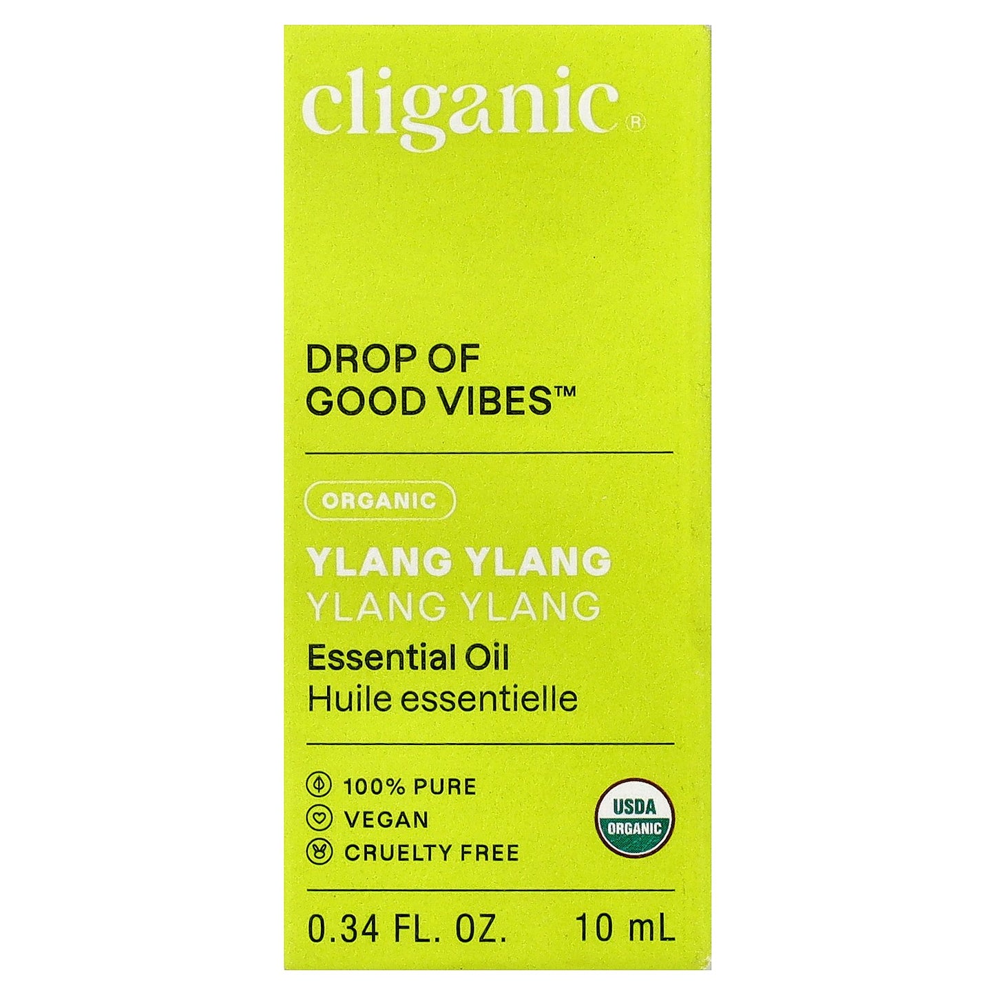 Cliganic, Drop of Good Vibes™, Organic Essential Oil, Ylang Ylang, 0.34 fl oz (10 ml)
