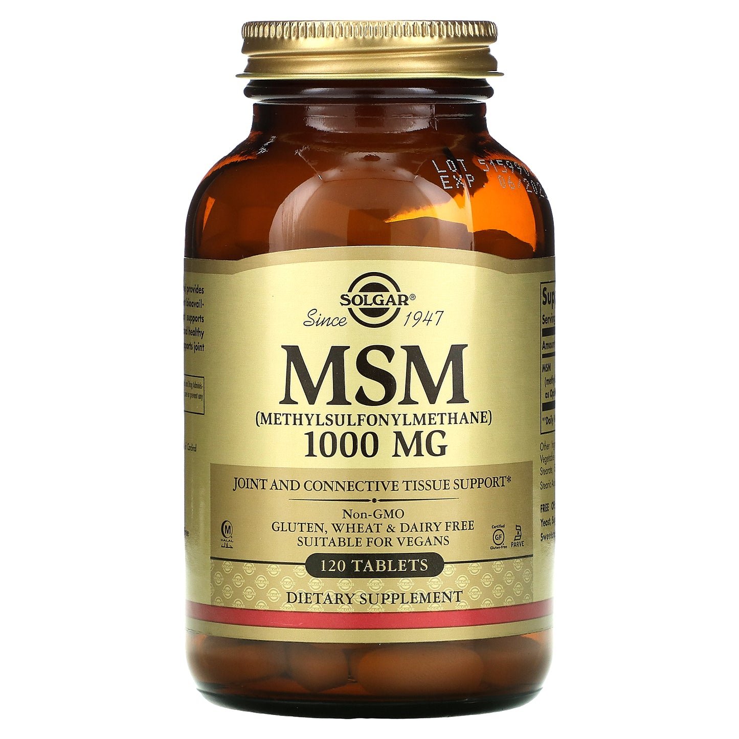 Solgar, MSM (Methylsulfonylmethane), 1,000 mg, 120 Tablets