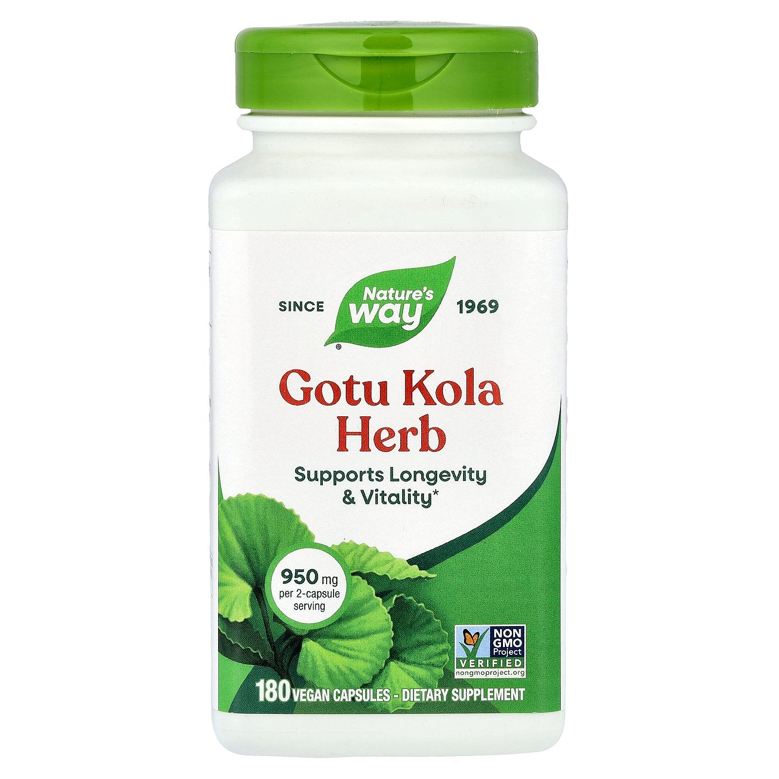 Nature's Way, Gotu Kola Herb, 180 Vegan Capsules (475 mg per Capsule)