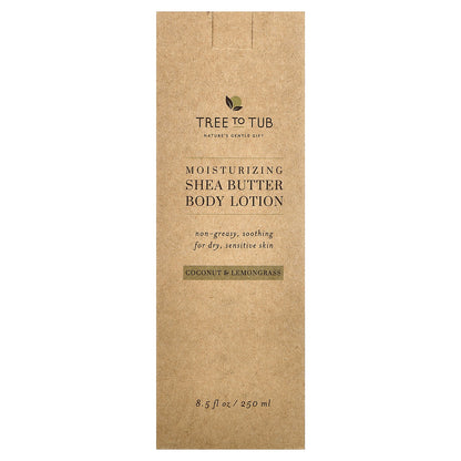 Tree To Tub, Moisturizing Shea Butter Body Lotion, Coconut & Lemongrass, 8.5 fl oz (250 ml)