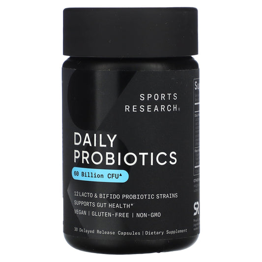 Sports Research, Daily Probiotics, 60 Billion CFU, 30 Delayed Release Capsules