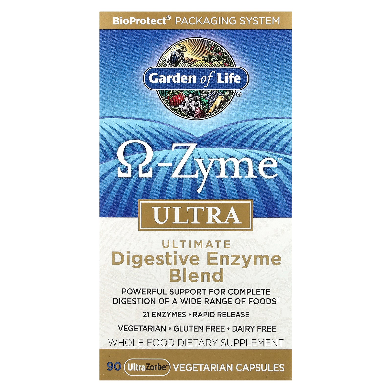 Garden of Life, O-Zyme Ultra™, Ultimate Digestive Enzyme Blend, 90 UltraZorbe™ Vegetarian Capsules