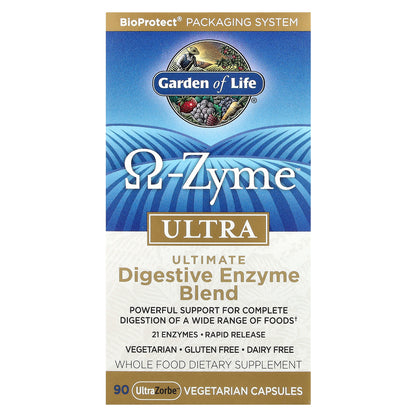 Garden of Life, O-Zyme Ultra™, Ultimate Digestive Enzyme Blend, 90 UltraZorbe™ Vegetarian Capsules