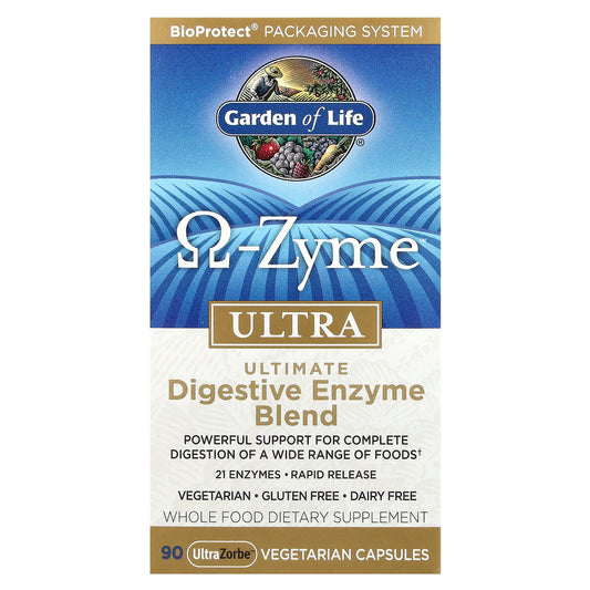 Garden of Life, O-Zyme Ultra™, Ultimate Digestive Enzyme Blend, 90 UltraZorbe™ Vegetarian Capsules