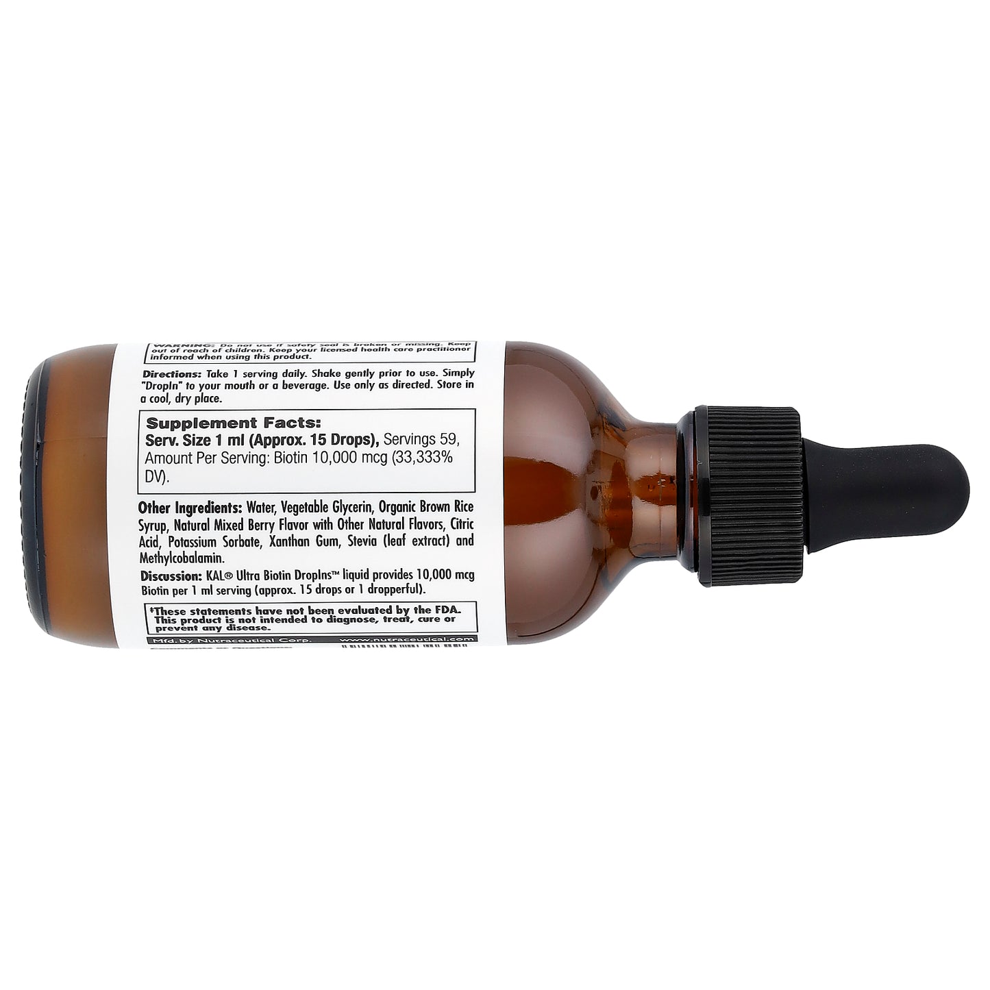 KAL, Ultra Biotin,  Mixed Berry, 10,000 mcg, 2 fl oz (59 ml)